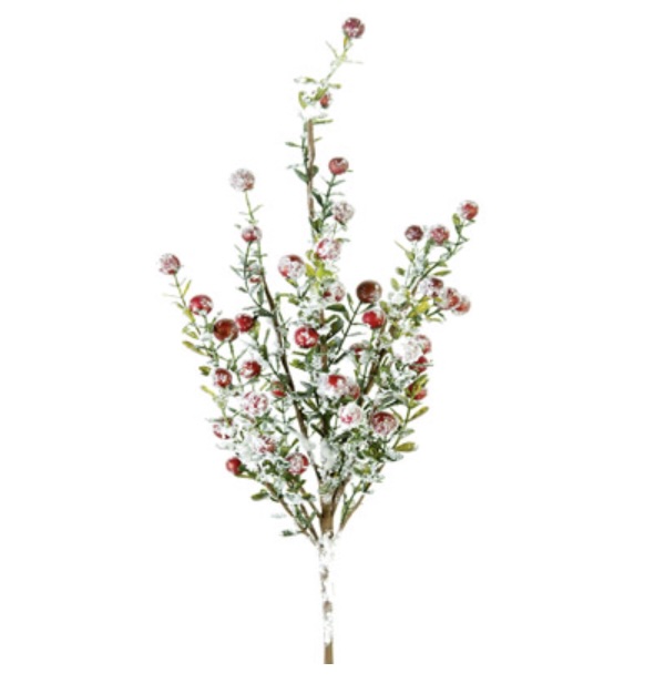 Red Snowy Berry Boxwood Spray