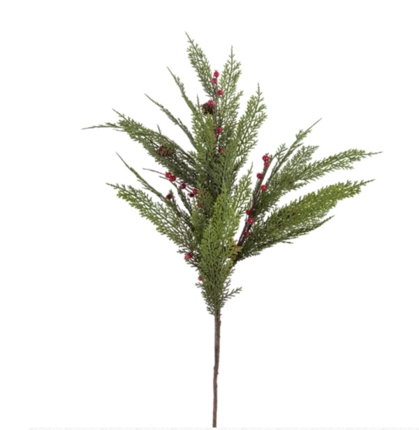 Cypress Pinecone and Berry Spray 39"