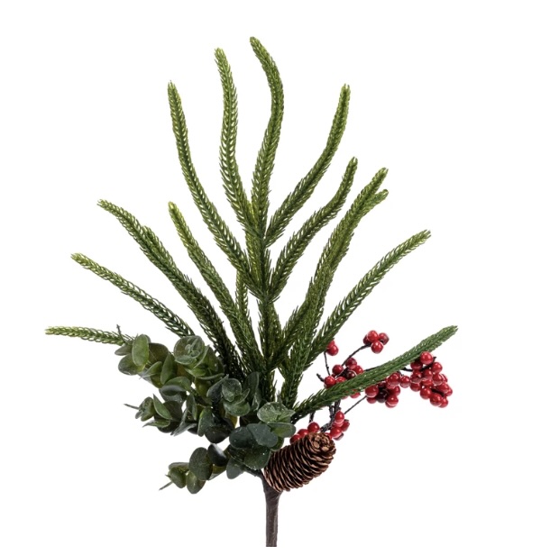 Pine/Eucalyptus Berry Cone Spray 16"
