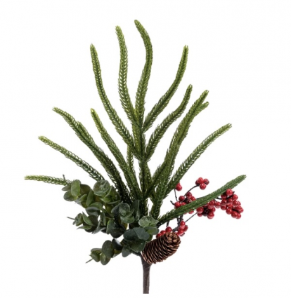 Pine/Eucalyptus Berry Cone Spray 16"