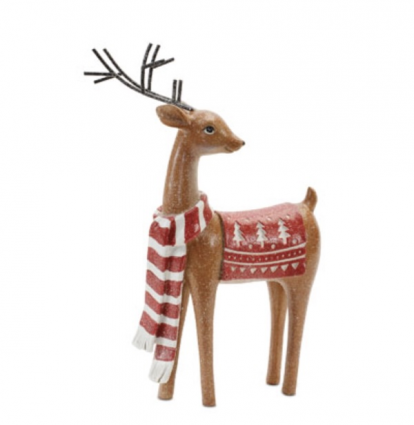 Deer with Red Scarf & Blanket Decorations