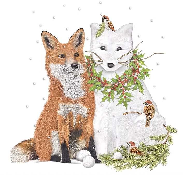 Snow Foxes Pillow 18' x 18"