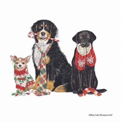 Christmas Dogs Pillow 18" x 18"