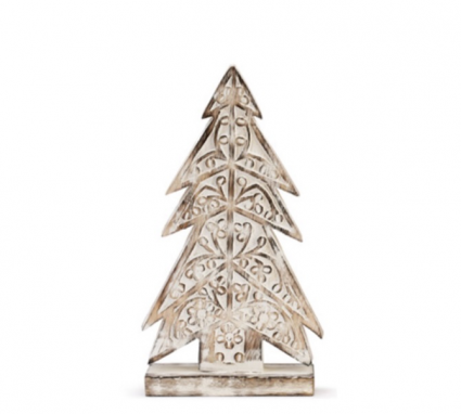 Whitewashed Wood Tree 10"