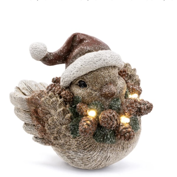 Bird with LED Wreath