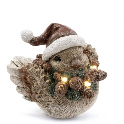 Bird with LED Wreath
