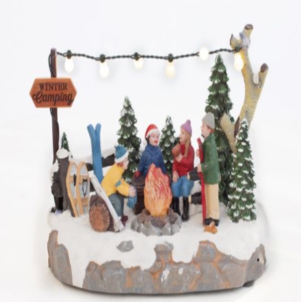 LED Resin Flickering Campfire Scene 