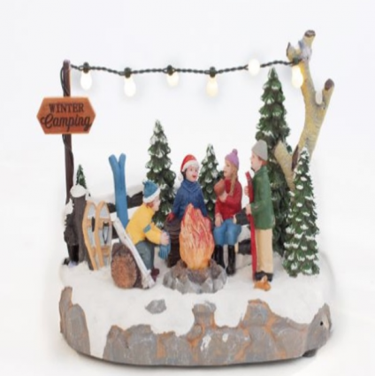LED Resin Flickering Campfire Scene 