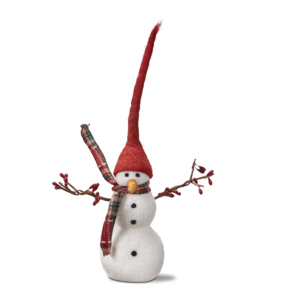 Small Snowman with Branch Arms 12"H