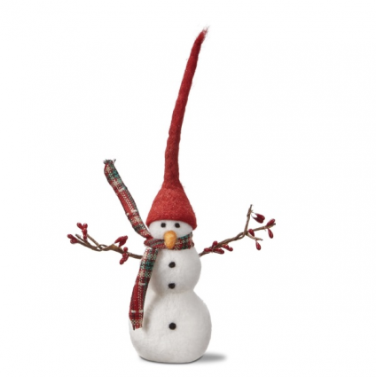 Small Snowman with Branch Arms 12"H