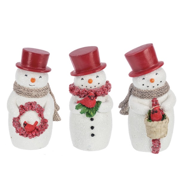 Snowman with Top Hat Figurines 5"H (sold seperately)