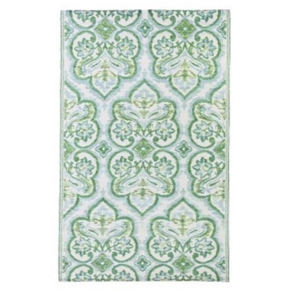 Reversible Blue Floral Rug 3' x 5'