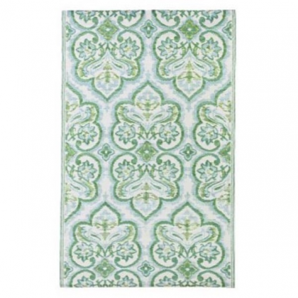 Reversible Blue Floral Rug 3' x 5'