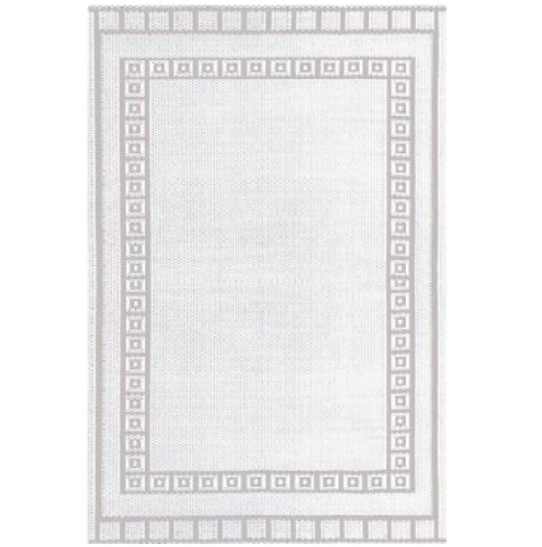 Border White/Sand Mat 5'X8'
