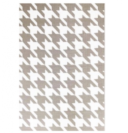 Houndstooth Sand & White 5' x 8'