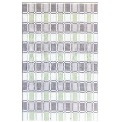 Plaid White & Ginkgo Mat 4'X6'