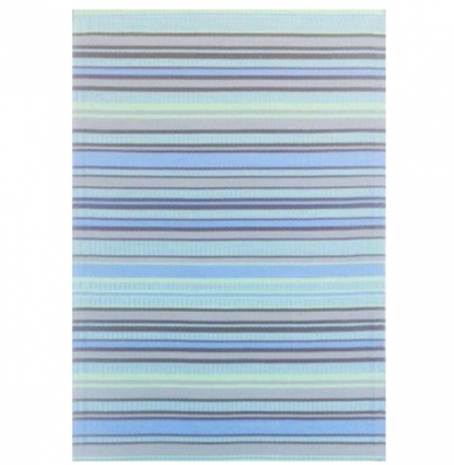 Stripes Grey & Aqua Mat 4' x'6'