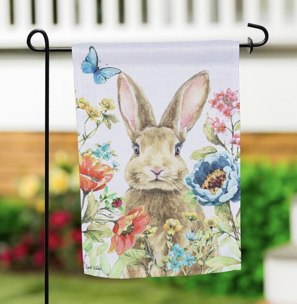 Garden Bunnies Suede Mini Flag