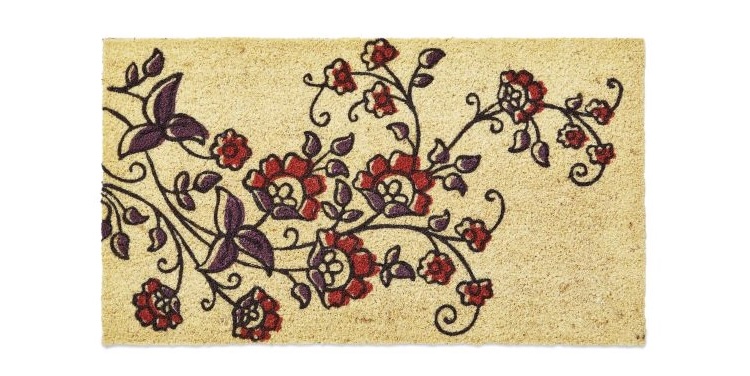 DOORMAT, FLOWER VINE PVC BACK