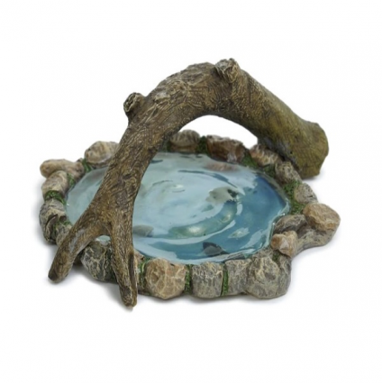Fairy Garden Log Bridge Pond