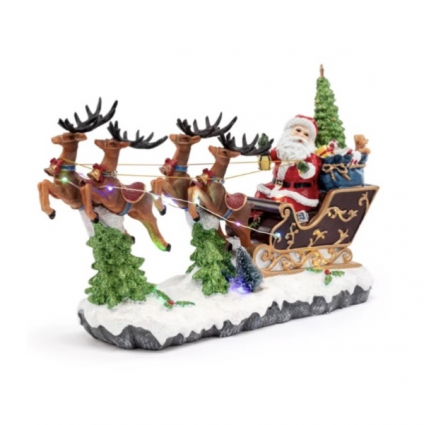 LED Santa Reindeer Sleigh