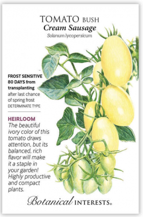 Cream Sausage Bush Tomato Seeds