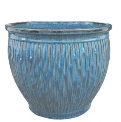 Dashed Sea Blue Planter 15" 