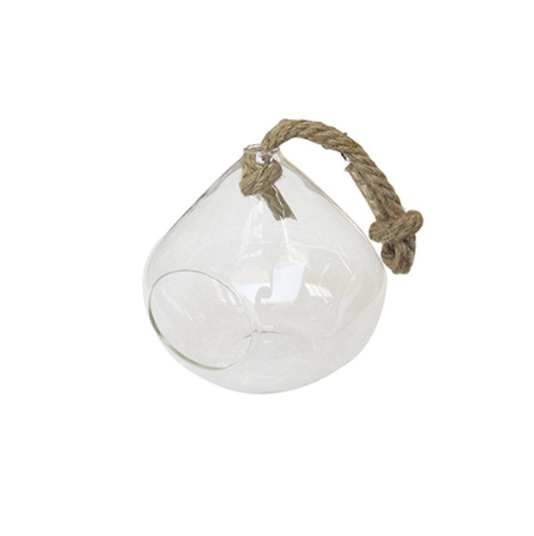 Hanging Glass Bulb Terrarium 8" 
