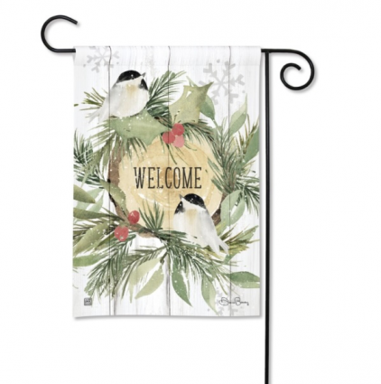 Winter Cabin Mini Flag