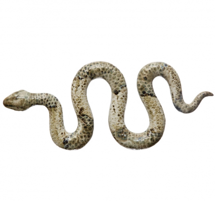 Stoneware Snake, Reactive Glaze, Multi Color