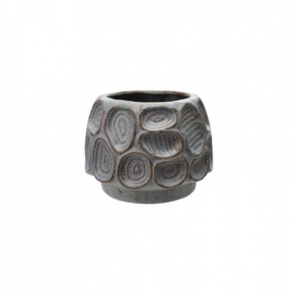 Embossed Stoneware Planter 6.5"