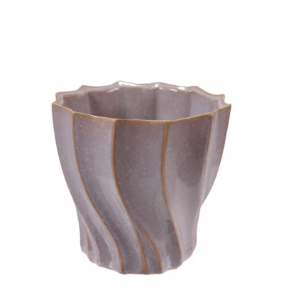 Stoneware Swirled Purple Planter, Reactive Glaze5.8"