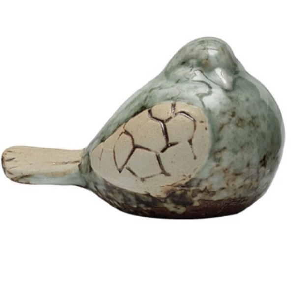 Aqua Stoneware Bird (Sold Separately) 3"L