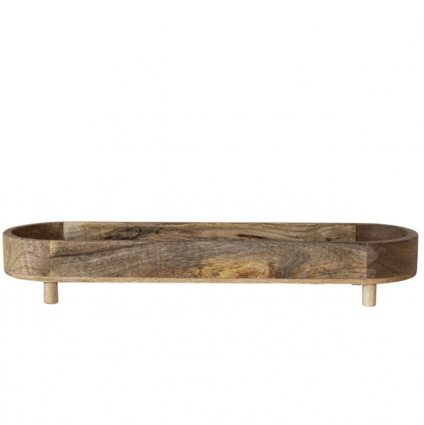 Mango Wood Footed Tray 21.5"L 