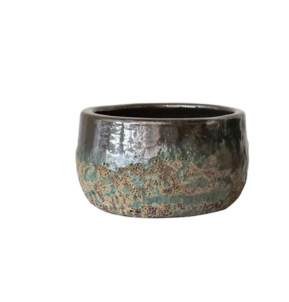 Coarse Terra-cotta Planter with Volcano Finish 11.5" X 6"H 