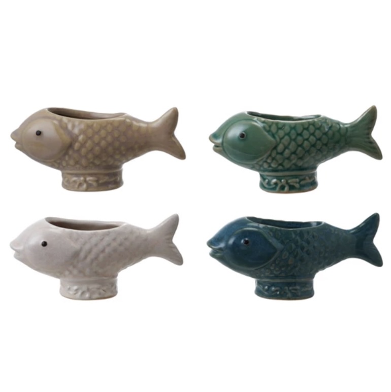 Fish Shaped Planter 4.5" (Sold Seperately)