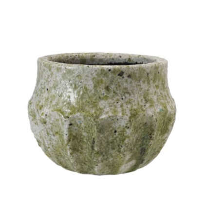 Terra-cotta Crackle Glaze Planter with Terrazzo Finish 6" 