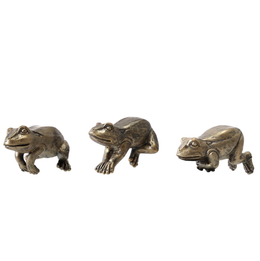 Resin Frog Pot Hangers with Distressed Gold Finish (Sold Seperately)
