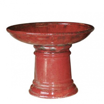 Red Tabletop Birdbath 11"