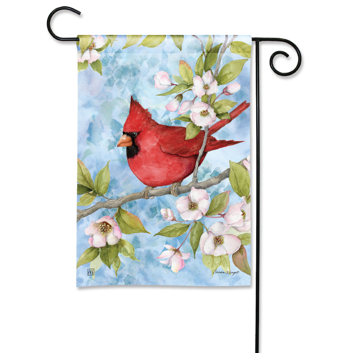 Lil Cardinal Dogwood Mini Garden Flag