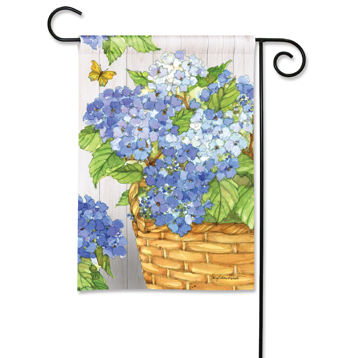 Hydrangea Basket Mini Garden Flag