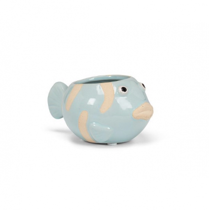 Small Blue Fish Planter 2"H