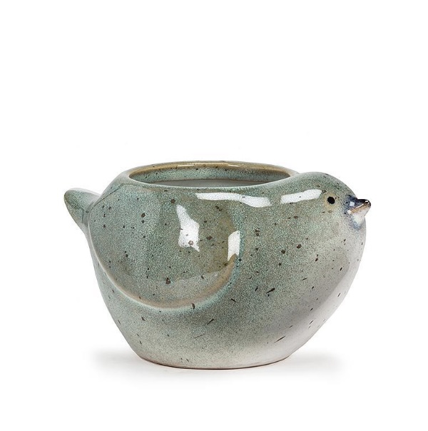 Small Blue Bird Planter 3"H