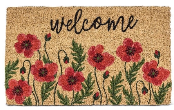 Red Poppies Welcome Doormat