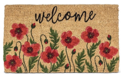 Red Poppies Welcome Doormat