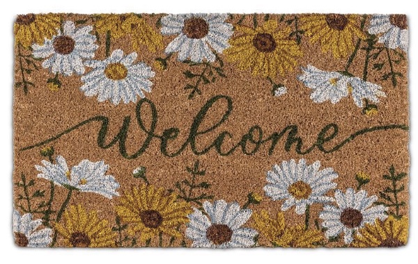 Welcome with Daisies Doormat 