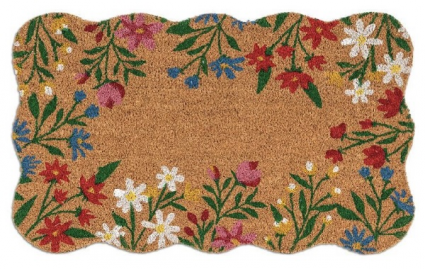 Floral Border Scallop Doormat