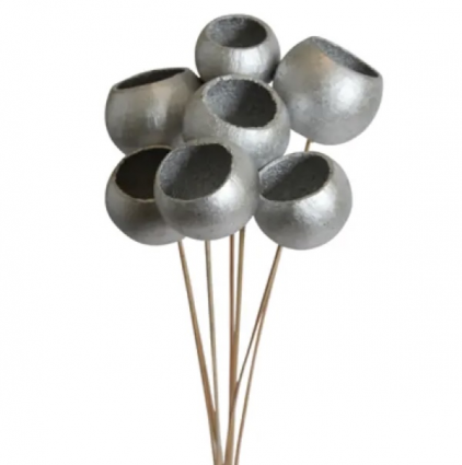 Silver Metallic Bell Cups 7 Stems