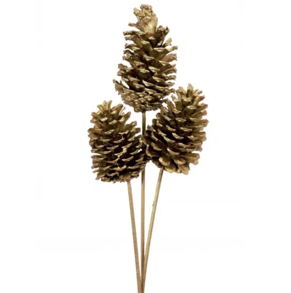 Large Metallic Gold Pine Cone 