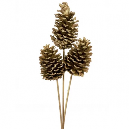 Large Metallic Gold Pine Cone 
